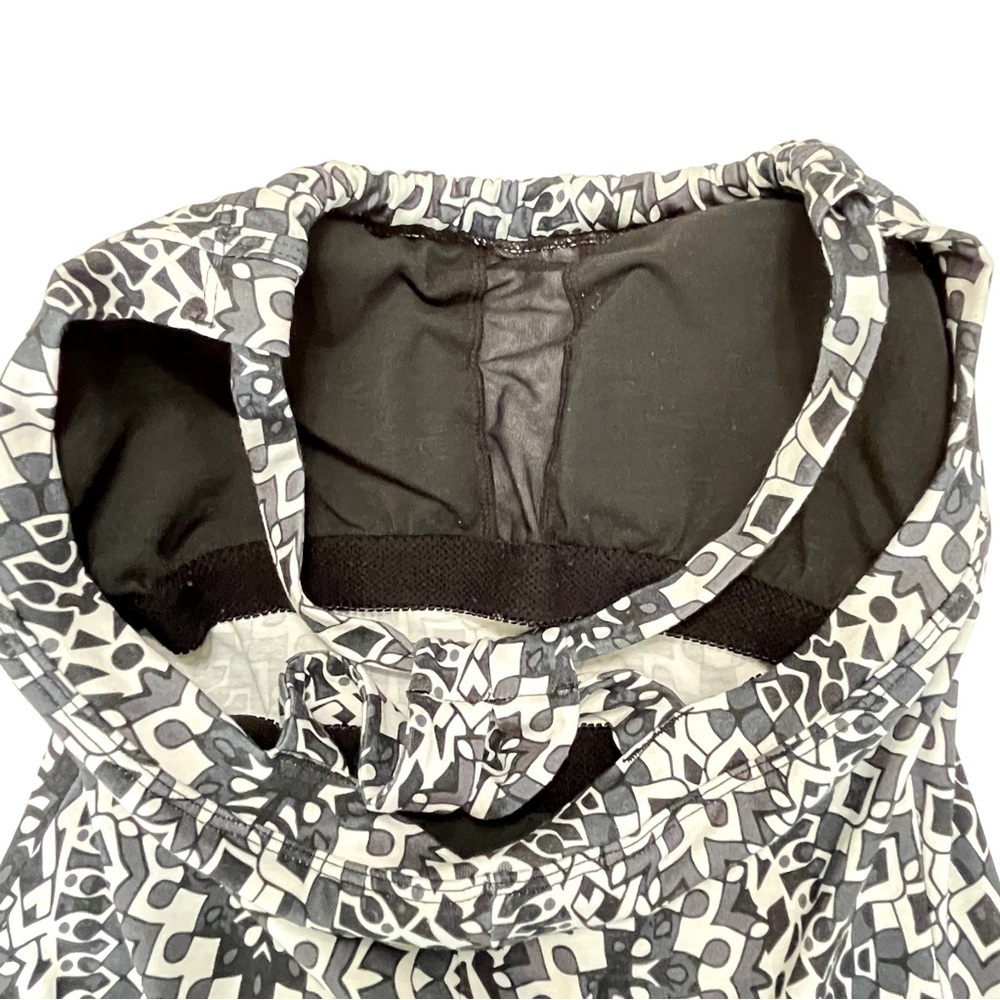 prAna Quinn Printed Halter Athleisure Dress Built-In Bra Black & Grey XS - Picture 6 of 10
